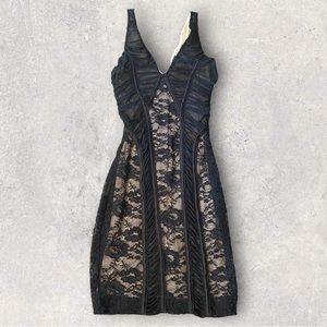 Bebe • Black Cocktail Dress With Lace Detail • XS